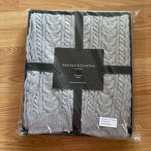 Magaschoni Bedding Gray Heather Knit Throw Poshmark